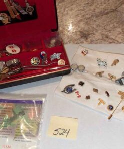 Pins, tie clips, key chain, etc