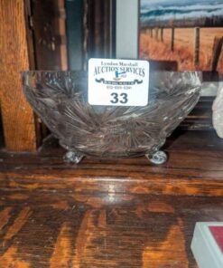 Pin Wheel Crystal footed candy dish