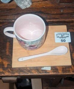 Indigo Mug/spoon & serving tray