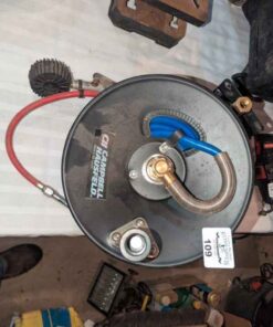 Campbell Hausfeld reel and pressure hose/gage