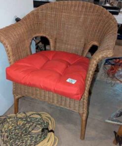 Wicker bucket Chair with cushion