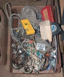 Pipe clamps, spring hinges, chalk line, etc