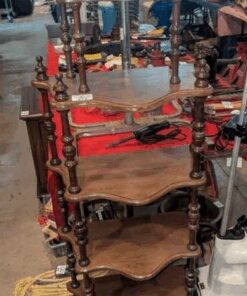Multi tiered wooden what not stand