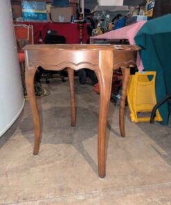 Scallop edged occasional wooden table