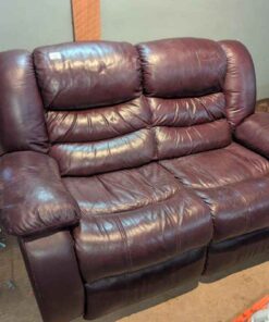 Leather reclining loveseat