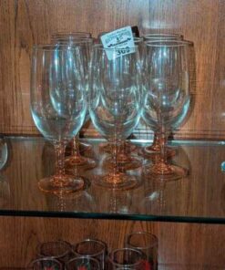 Coloured stem wine glasses