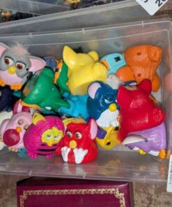 Furbies in plastic Tote with lid