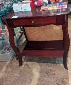Bow legged Wooden Side Table with Single drawer