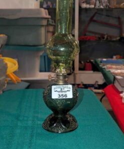 Green Glass oil lamp