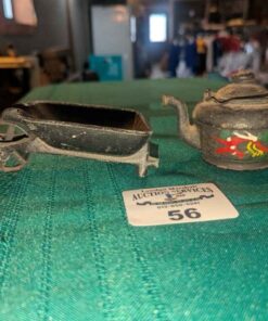 Miniature cast kettle and barrow