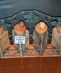 Glass Canisters and wire holder