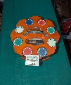Texas hold'em poker chips and carrier