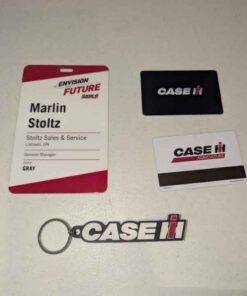 Case IH business meeting tags and key cards- plus USB stick with all the information from the meeting
