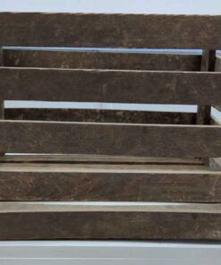Wooden slat crate.