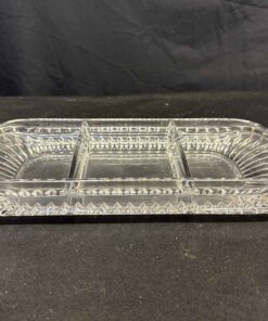 190 - 3 portion cut glass serving dish