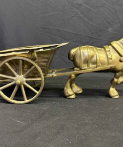 200 - Brass horse and cart