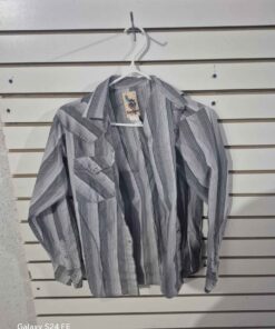 Caballo Loco gray striped shirt