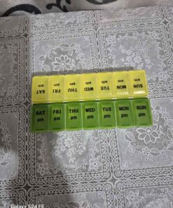 pill box organizers... green and yellow