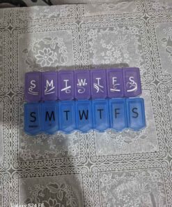 pill box organizers... purple and blue