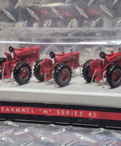 NEW 3 piece die-cast 1/64 scale iH farmall Super MD set including 1945 super "MD" narrow front 1952 Super "MD" wide front and 1952 Super "MDV" high crop."