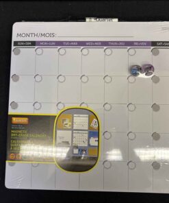 228 - Magnetic Dry-Erase Calendar, frameless tile. 14x14"