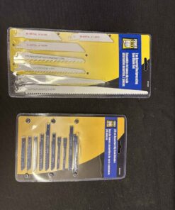 64 - Power Fist saw blades. 7 pc assorted reciprocating saw blade set. 20 pc. Assorted jig saw blades.