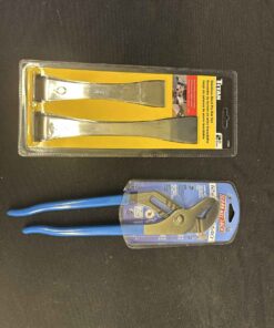67 - Channel Lock 12" straight jaw tongue and groove pliers. Titan Stainless Steel pry bar set