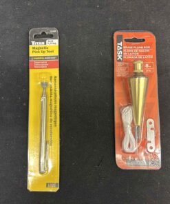 92 - Titan Magnetic pick up tool 3 lb. Task Brass Plumb bob 8 oz.