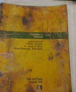 John Deere 7000 Max Emerge corn planter operator's manual