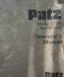 Patz Belt Feeder Operator's Manual