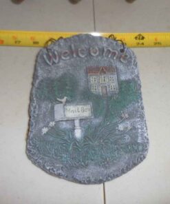 Folding hat rack & stone wall hanging "Welcome" sign