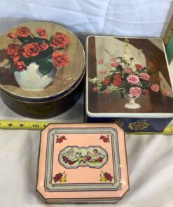 Vintage Floral Tins (3)
