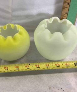 Yellow Satin Glass Vases