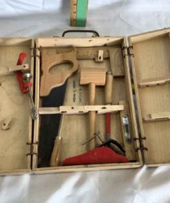Child's tool set in wooden box