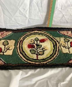 Antique hand hooked rug 38" long x 18" wide