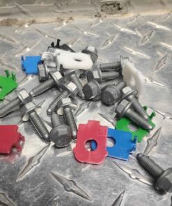 Metric bolts with colored plastic washers