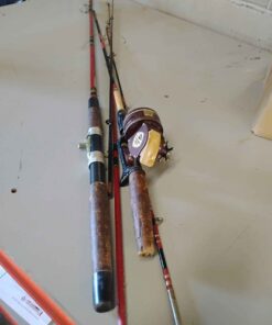Assorted fishing poles and parts