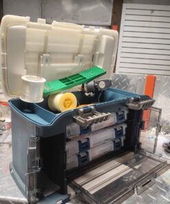 Fishing tackle box with fishing supplies