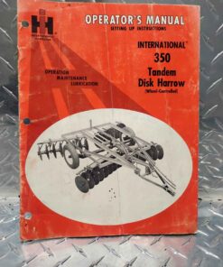 IH 350 Tandem disc Harrow operators manual