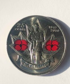 1945-2010 double poppy colored quarter