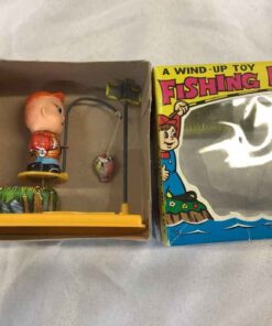 Vintage Wind-up Toy - Fishing Boy in original box