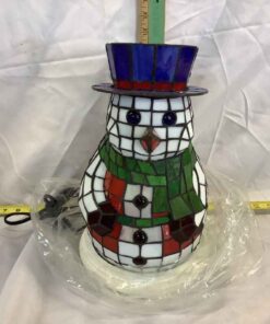 Stained Glass Snowman Lamp