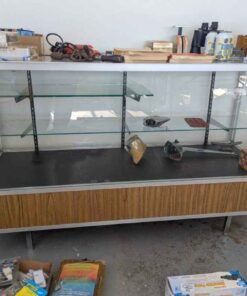 Vintage glass front Display cabinet with glass shelves