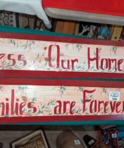 "Bless our Home" & "Families are Forever" wall sign