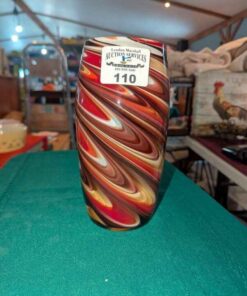 Hand blown swirl patterned vase