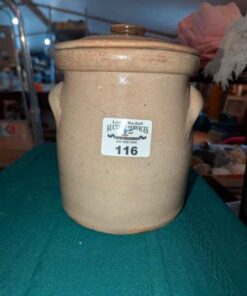 Covered Stoneware crock