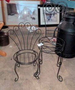 Metal chair plant stands