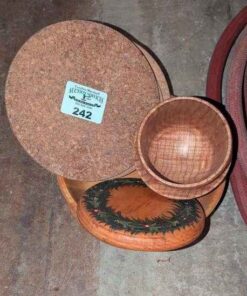 Cork & wooden trivets, wooden serving bowls