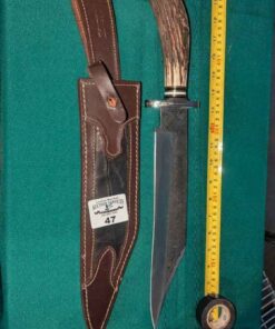 Impact Custom knife with Antler handle and sheath