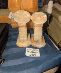 Alabaster sleeping figure book ends